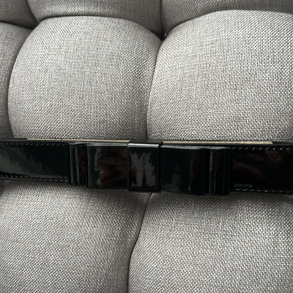 Another Line Black Patent Leather Bow Waist Belt Size Small / Medium